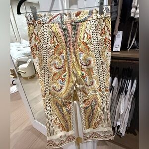 Zara Multicolor Paisley Print Pants